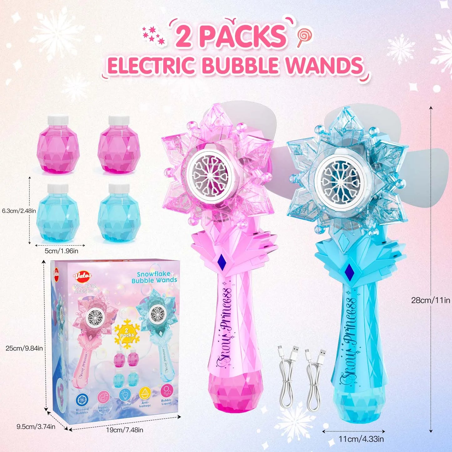 Girls Rechargeable Electric Bubble Wand - My Store