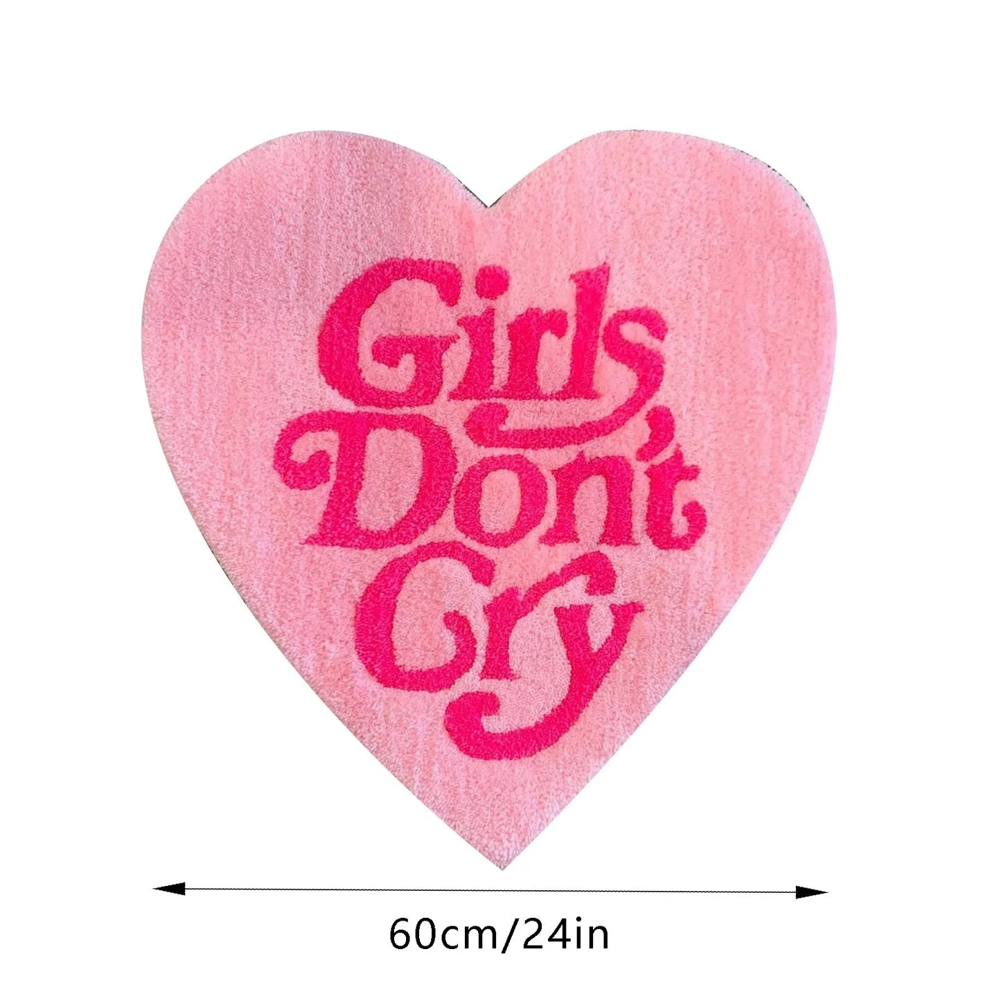 "Girls Dont Cry"  Heart Shaped Rug - My Store