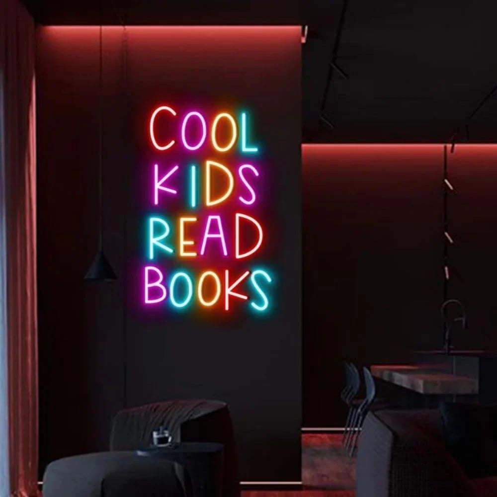 Cool Kids Read Books Neon Sign