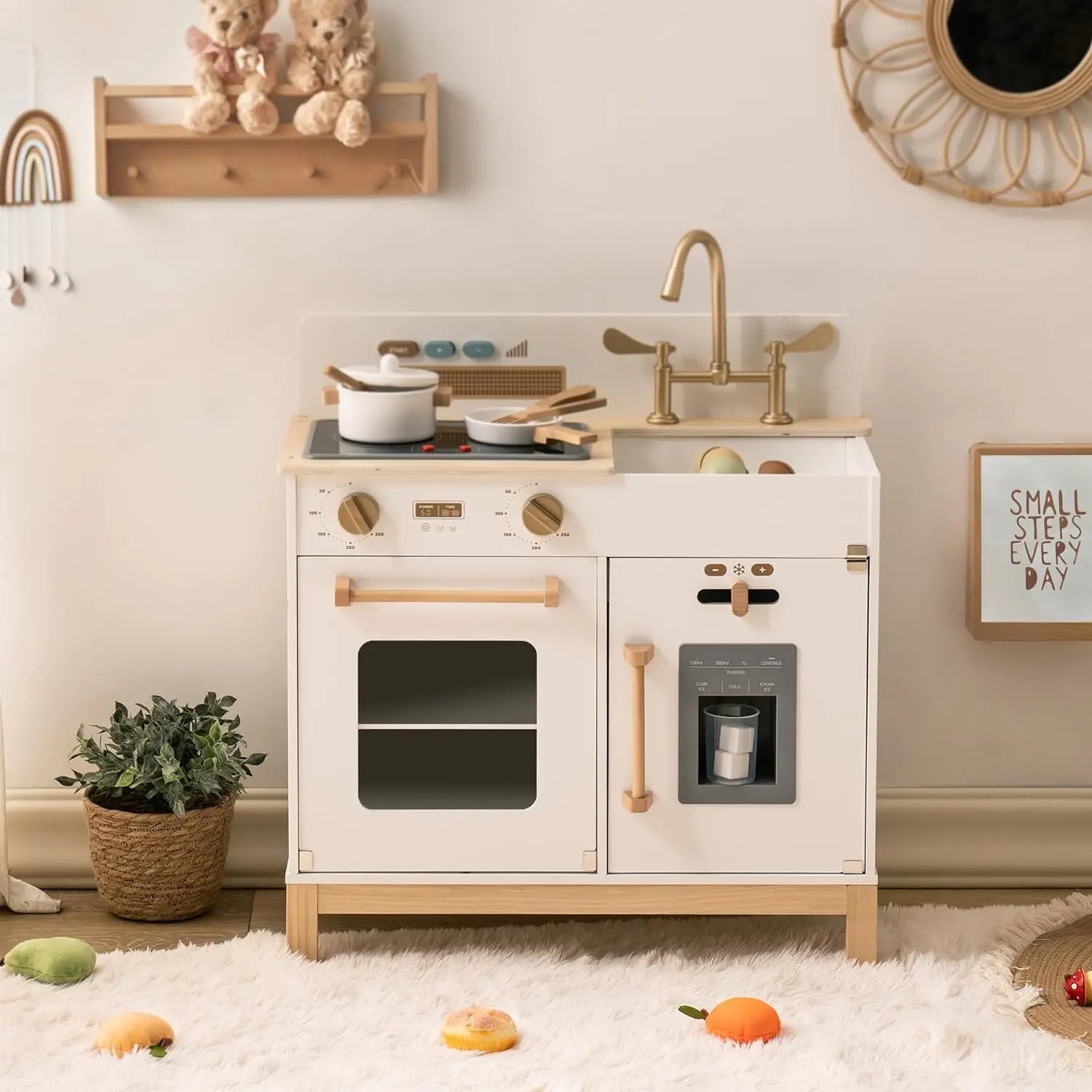 Modern White Play Kitchen for Toddlers - My Store