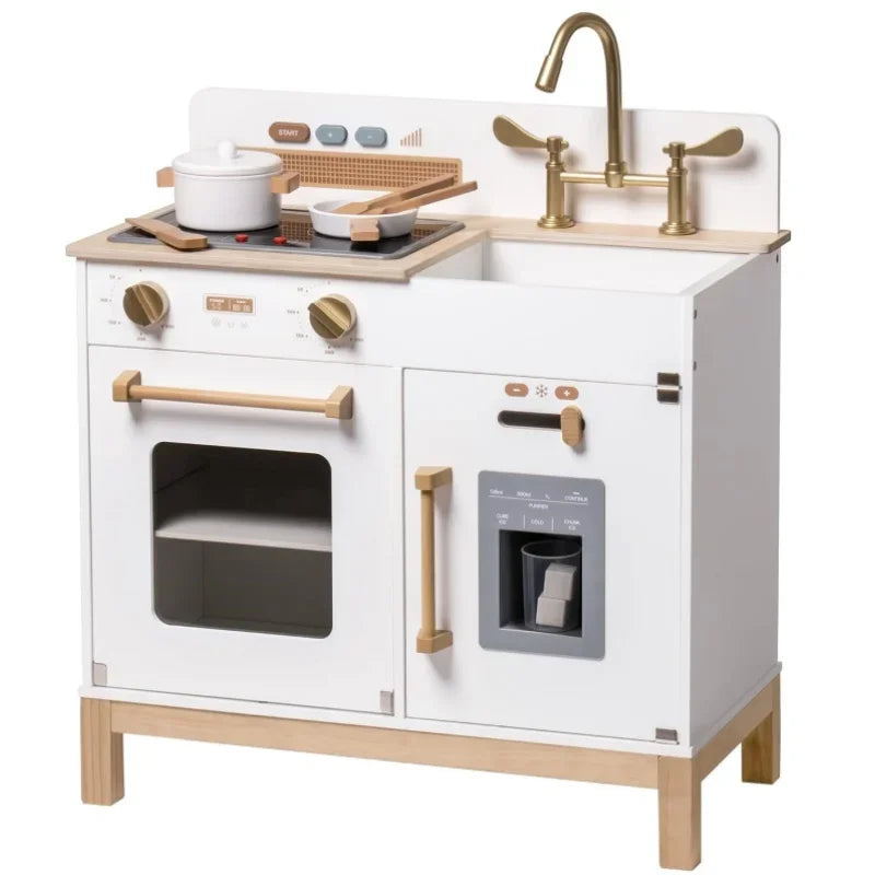 Modern White Play Kitchen for Toddlers - My Store