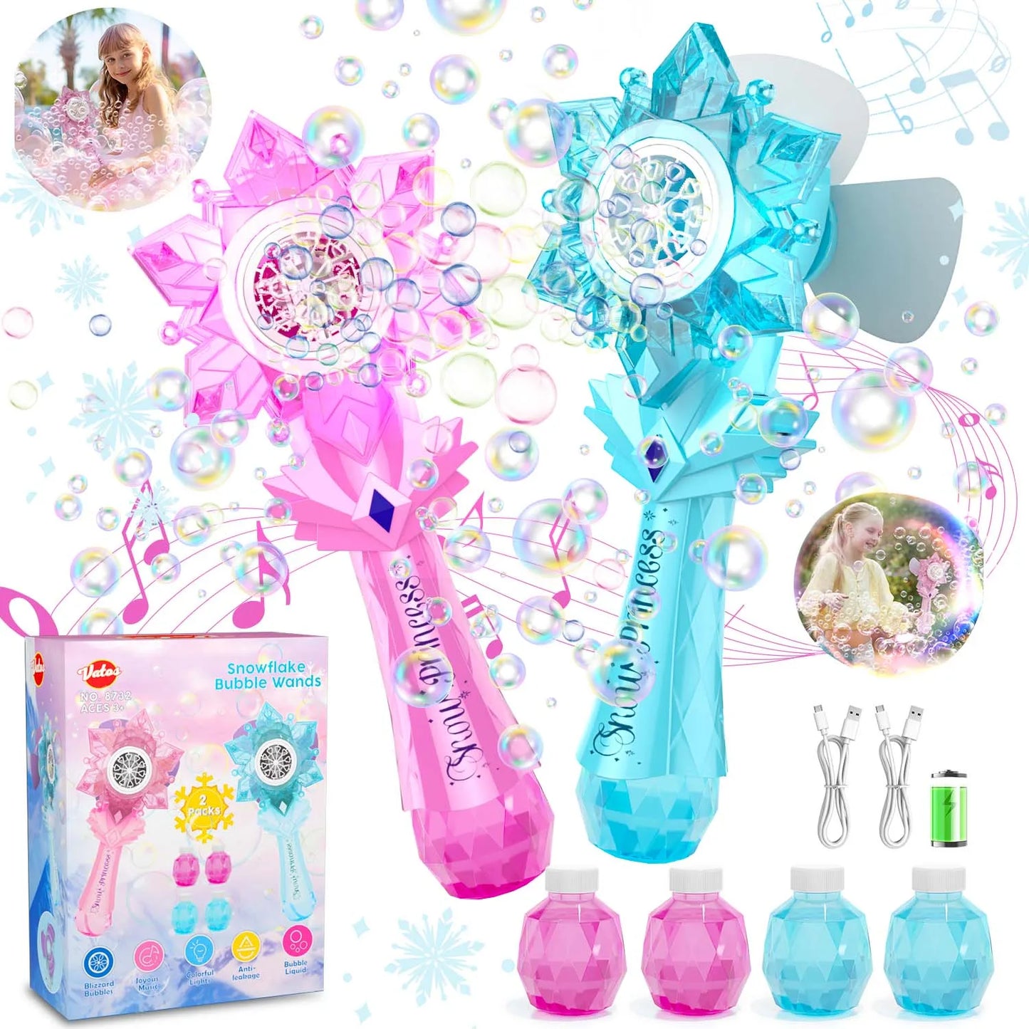 Girls Rechargeable Electric Bubble Wand - My Store