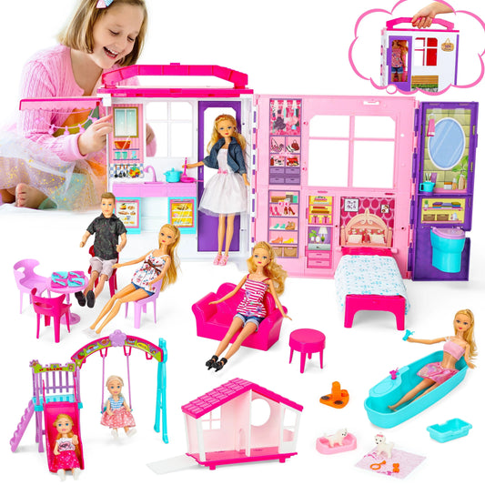 Portable & Foldable Children's Doll House - My Store