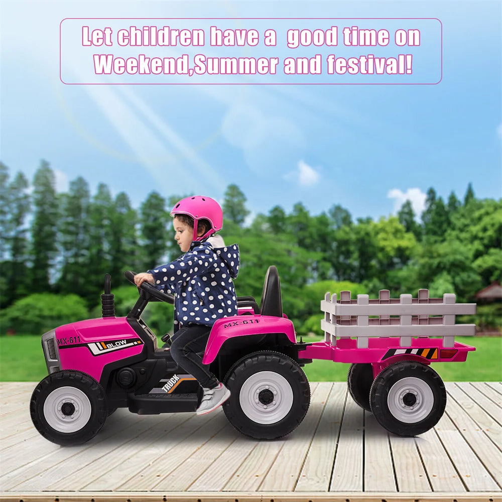 12V Kids Electric Battery-Powered Tractor Toy w/ Remote - My Store