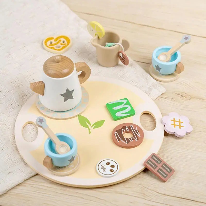 Pretend Mini Wooden Tea Set Toy - My Store